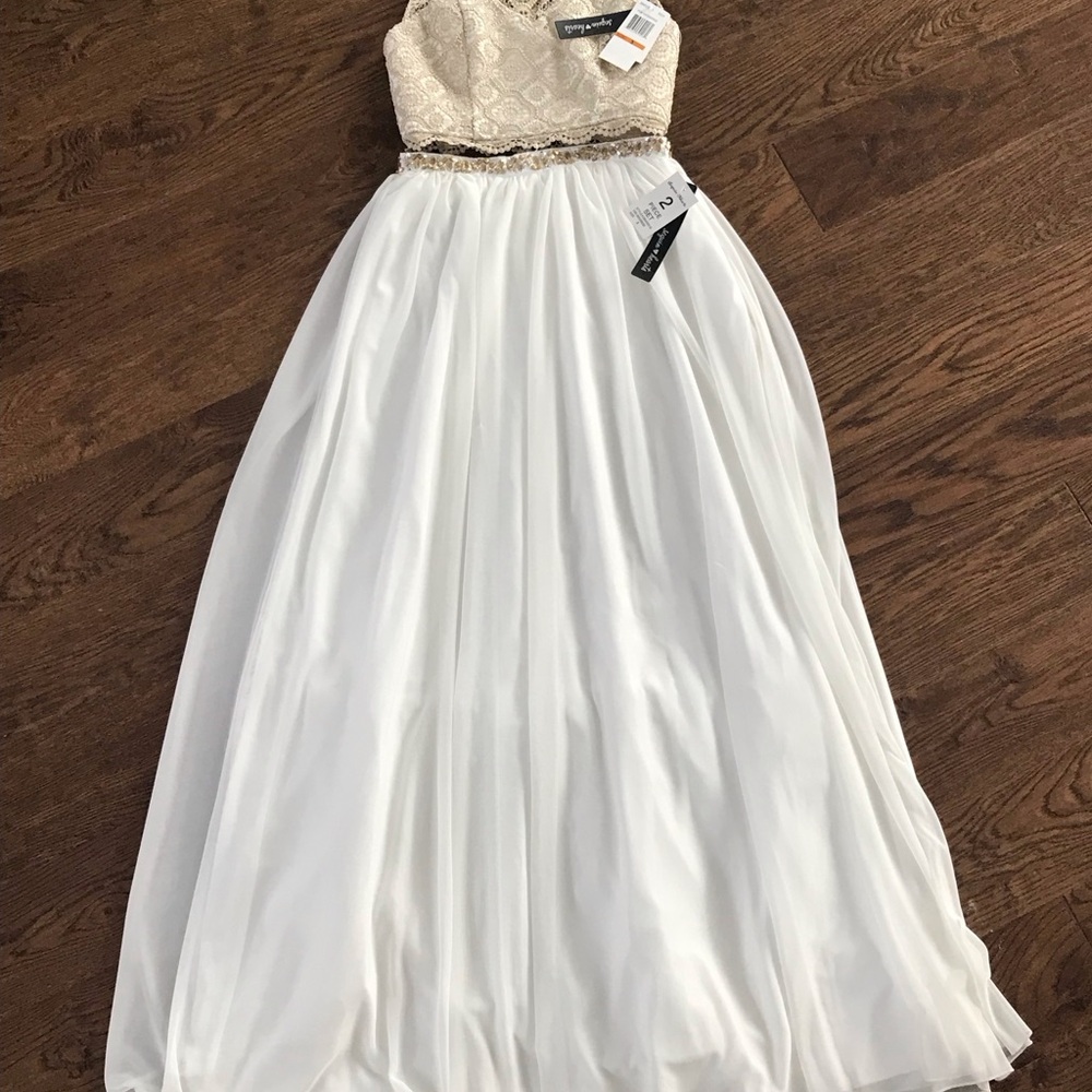 Elegant Cream and White Gown(NWT)